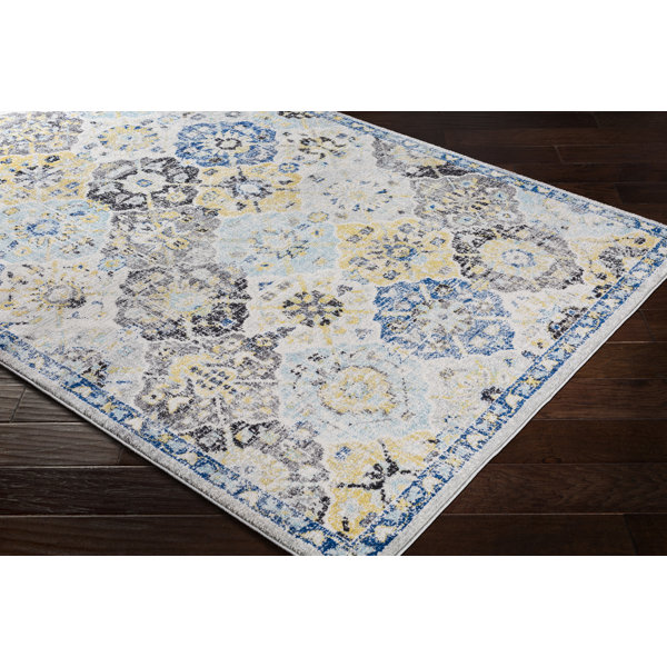 Mistana™ Hillsby Performance Blue/Yellow/Gray Rug & Reviews Wayfair
